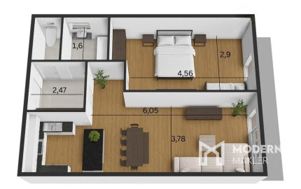 Na predaj priestranný 2-izbový byt s garážovým parkovacím státim v Záhorskej Bystrici