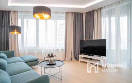 Na prenájom štýlový 3-izbový byt v SKYPARK RESIDENCE s panoramatickým výhľadom