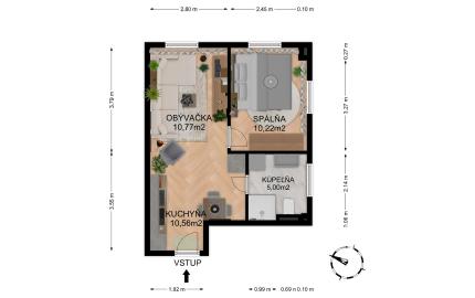 Na predaj investičný 2-izbový apartmán (nebytový priestor) v Bardejove s možnosťou prenosu DPH