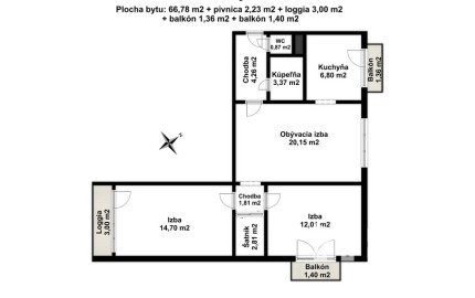 Moderný a svetlý byt, v ktorom je všetko pripravené na okamžité nasťahovanie.