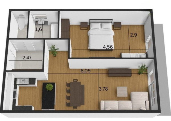Na predaj priestranný 2-izbový byt s garážovým parkovacím státim v Záhorskej Bystrici