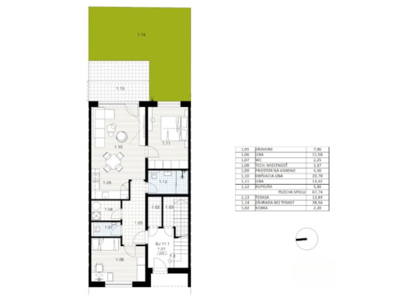 Na predaj skolaudovaný 3-izbový byt s vlastnou záhradou vo Veľkom Orvišti