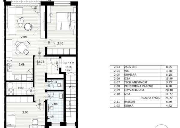 Na predaj skolaudovaný 3-izbový byt v novej rezidencii - Bývanie pri Mlyne
