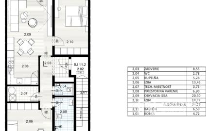 Na predaj skolaudovaný 3-izbový byt v novej rezidencii - Bývanie pri Mlyne