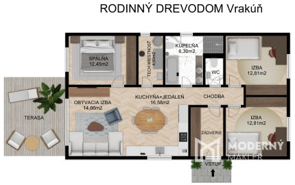 Na predaj rozostavaný drevodom v obci Vrakúň