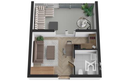 Na predaj investičný zariadený 1-izbový apartmán (nebytový priestor) v Bardejove