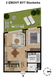 Na predaj 2-izbový byt s predzáhradkou v STOCKERKE v Devínskej Novej Vsi