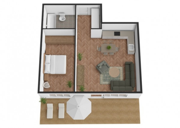 Na predaj 2-izbový investičný byt s predzáhradkou v Devínskej Novej Vsi