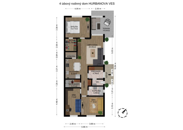 Na predaj štýlový 4-izbový rodinný dom v Hurbanovej Vsi
