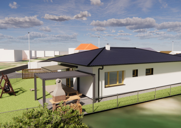 Na predaj 4-izbový bungalov TYP DOMU A  v obci Jelka