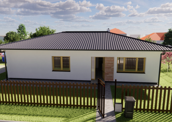 Na predaj 4-izbový bungalov TYP DOMU A  v obci Jelka