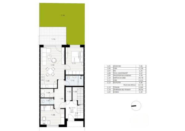 Na predaj skolaudovaný 3-izbový byt s vlastnou záhradou