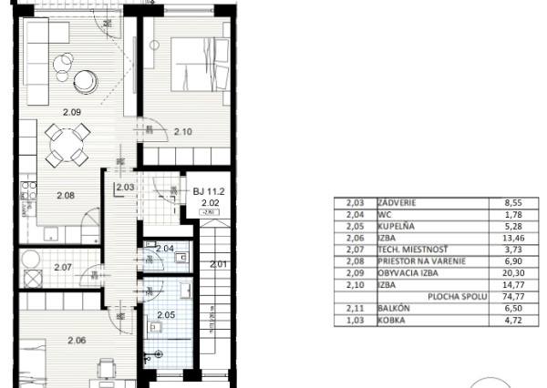 Na predaj skolaudovaný 3-izbový byt v novej rezidencii - Bývanie pri Mlyne