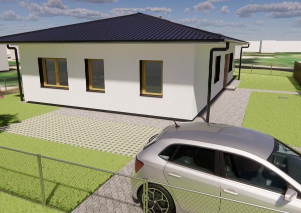 Na predaj 4-izbový bungalov TYP DOMU A  v obci Jelka