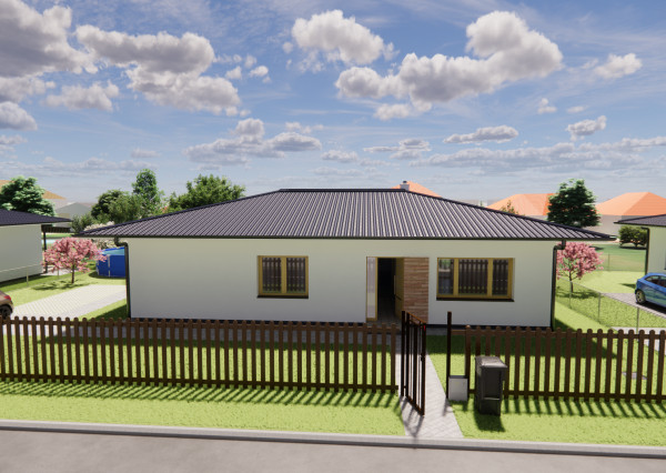 Na predaj 4-izbový bungalov TYP DOMU A  v obci Jelka