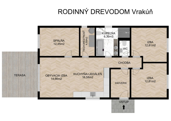 Na predaj rozostavaný drevodom v obci Vrakúň