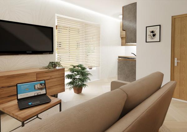 Na predaj investičný zariadený 1-izbový apartmán (nebytový priestor) v Bardejove