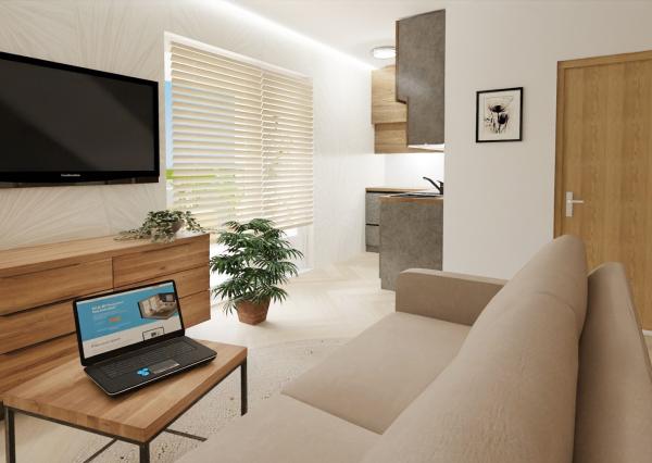Na predaj investičný zariadený 1-izbový apartmán (nebytový priestor) v Bardejove