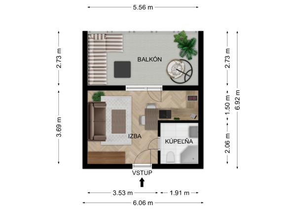 Na predaj investičný zariadený 1-izbový apartmán (nebytový priestor) v Bardejove