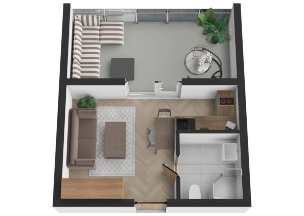 Na predaj investičný zariadený 1-izbový apartmán (nebytový priestor) v Bardejove