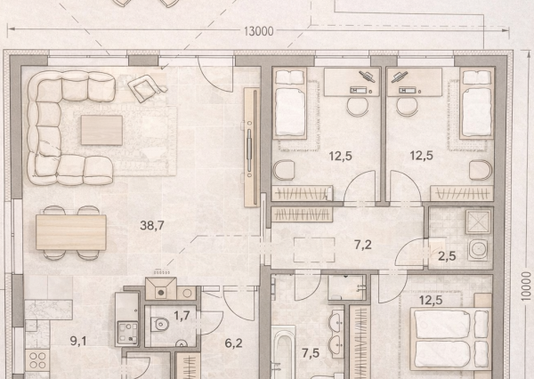Na prenájom moderný 4-izbový bungalov v obci Beňadiková