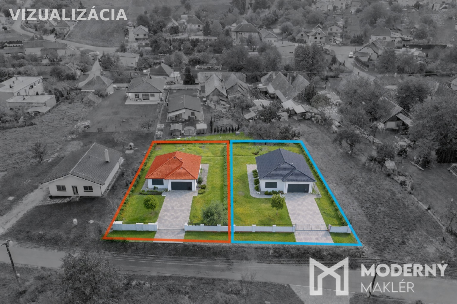 Na predaj dva stavebné pozemky v obci Brezolupy