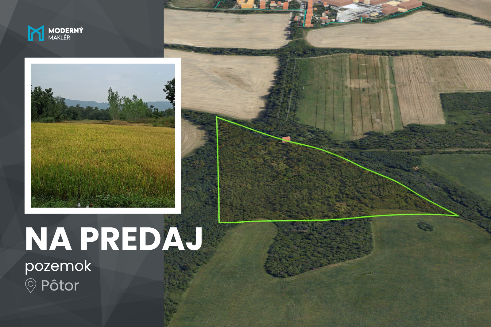 Na predaj pozemok so schváleným projektom v obci Pôtor